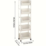 Darrahopens Furniture > Living Room > Bookcases & Shelves Mobile Bookshelf Office Cart (5-Tier)