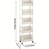 Darrahopens Furniture > Living Room > Bookcases & Shelves Mobile Bookshelf Office Cart (5-Tier)