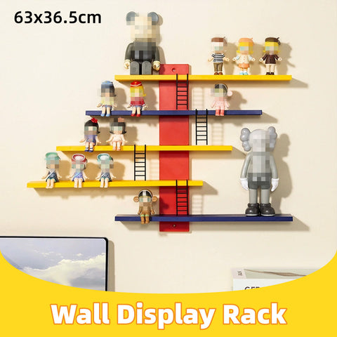 Darrahopens Furniture > Living Room > Bookcases & Shelves Multi Layer Wall Display Rack Step Shelf for Toys Dolls Desk Room Office Decor