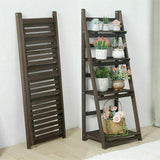 Darrahopens Furniture > Living Room > Bookcases & Shelves Retro 4 Tier Wooden Ladder Bookcase Folding Book Shelf Plant Stand Storage Rack