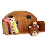 Darrahopens Furniture > Living Room > Bookcases & Shelves Wooden Wall Mounted Book Shelf Bear theme for children's room