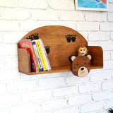 Darrahopens Furniture > Living Room > Bookcases & Shelves Wooden Wall Mounted Book Shelf Bear theme for children's room