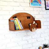 Darrahopens Furniture > Living Room > Bookcases & Shelves Wooden Wall Mounted Book Shelf Bear theme for children's room