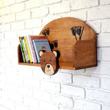 Darrahopens Furniture > Living Room > Bookcases & Shelves Wooden Wall Mounted Book Shelf Bear theme for children's room
