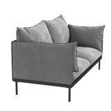 Darrahopens Furniture > Living Room Casa Decor Camilla Luxury Upholstered Fabric 2 Seater Sofa Light Grey