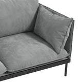 Darrahopens Furniture > Living Room Casa Decor Camilla Luxury Upholstered Fabric 2 Seater Sofa Light Grey