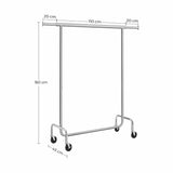Darrahopens Furniture > Living Room Clothes Rack Wheels Chrome Extendable, 136 kg load