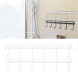 Darrahopens Furniture > Living Room > Coat Racks 2pcs Wall Mounted Coat Rack Stainless Steel Wall Hanging Coat Hook Rail with 6 Hooks for Clothes Towel Hat 6 Hooks 2 White In Australia - Darrahopens