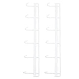 Darrahopens Furniture > Living Room > Coat Racks 2pcs Wall Mounted Coat Rack Stainless Steel Wall Hanging Coat Hook Rail with 6 Hooks for Clothes Towel Hat 6 Hooks 2 White In Australia - Darrahopens