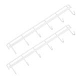 Darrahopens Furniture > Living Room > Coat Racks 2pcs Wall Mounted Coat Rack Stainless Steel Wall Hanging Coat Hook Rail with 6 Hooks for Clothes Towel Hat 6 Hooks 2 White In Australia - Darrahopens