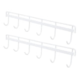 Darrahopens Furniture > Living Room > Coat Racks 2pcs Wall Mounted Coat Rack Stainless Steel Wall Hanging Coat Hook Rail with 6 Hooks for Clothes Towel Hat 6 Hooks 2 White In Australia - Darrahopens
