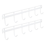 Darrahopens Furniture > Living Room > Coat Racks 2pcs Wall Mounted Coat Rack Stainless Steel Wall Hanging Coat Hook Rail with 6 Hooks for Clothes Towel Hat 6 Hooks 2 White In Australia - Darrahopens