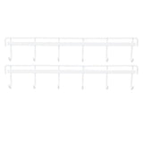 Darrahopens Furniture > Living Room > Coat Racks 2pcs Wall Mounted Coat Rack Stainless Steel Wall Hanging Coat Hook Rail with 6 Hooks for Clothes Towel Hat 6 Hooks 2 White In Australia - Darrahopens