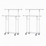 Darrahopens Furniture > Living Room > Coat Racks Artiss 2X Clothes Rack Double Rod Airer Rail Coat Stand Adjustable Hanger In Australia - Darrahopens
