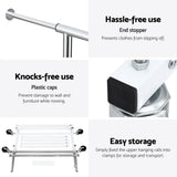 Darrahopens Furniture > Living Room > Coat Racks Artiss 2X Clothes Rack Double Rod Airer Rail Coat Stand Adjustable Hanger In Australia - Darrahopens