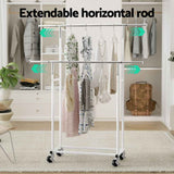 Darrahopens Furniture > Living Room > Coat Racks Artiss 2X Clothes Rack Double Rod Airer Rail Coat Stand Adjustable Hanger In Australia - Darrahopens