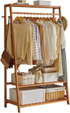 Darrahopens Furniture > Living Room > Coat Racks Bamboo Clothes Hanging Garment Rack Portable Laundry Rack Closet Storage Shelves