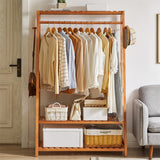 Darrahopens Furniture > Living Room > Coat Racks Bamboo Clothes Hanging Garment Rack Portable Laundry Rack Closet Storage Shelves