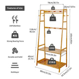 Darrahopens Furniture > Living Room > Coat Racks Bamboo Clothes Hanging Garment Rack Portable Laundry Rack Closet Storage Shelves