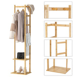 Darrahopens Furniture > Living Room > Coat Racks Bamboo Coat & Hat Rack Stand Shoe Shelf Thicken Wooden Hanger