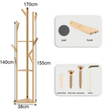 Darrahopens Furniture > Living Room > Coat Racks Clothes Garment Coat Rack Stand Bamboo Hanger Bag Hat Hook Holder Tree Shelf AU