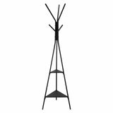 Darrahopens Furniture > Living Room > Coat Racks Coat Rack, Freestanding Coats Rack Stand with 2 Shelves & 6 Hooks, Free Standing Hall Coat Tree