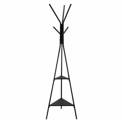 Darrahopens Furniture > Living Room > Coat Racks Coat Rack, Freestanding Coats Rack Stand with 2 Shelves & 6 Hooks, Free Standing Hall Coat Tree