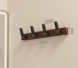 Darrahopens Furniture > Living Room > Coat Racks Coat rack - Wall coat rack - Coat rack with hooks - Storage rack - 35 × 3 cm - Wooden coat rack - Walnut - 4 hooks - Walnut wood color