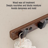 Darrahopens Furniture > Living Room > Coat Racks Coat rack - Wall coat rack - Coat rack with hooks - Storage rack - 35 × 3 cm - Wooden coat rack - Walnut - 4 hooks - Walnut wood color