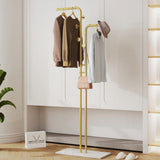 Darrahopens Furniture > Living Room > Coat Racks Double Pole Metal Coat Rack with Marble Base - Free Standing Clothes and Hat Stand AU