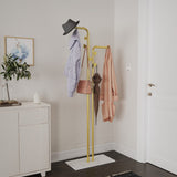 Darrahopens Furniture > Living Room > Coat Racks Double Pole Metal Coat Rack with Marble Base - Free Standing Clothes and Hat Stand AU