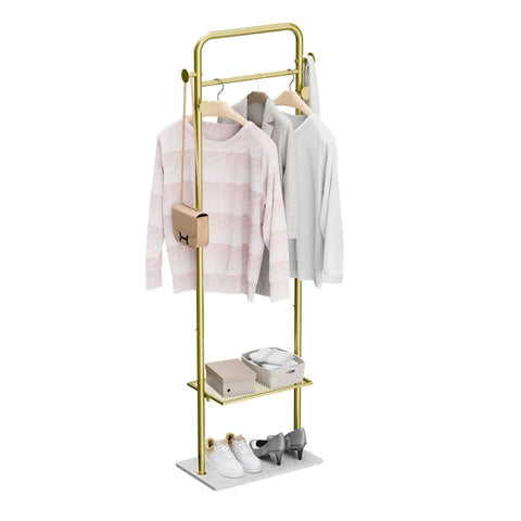 Darrahopens Furniture > Living Room > Coat Racks Durable Metal Corner Clothes Rack Strong Stone Base Entryway Garment Stand W Rod In Australia - Darrahopens