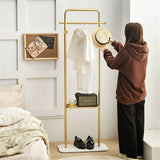 Darrahopens Furniture > Living Room > Coat Racks Durable Metal Corner Clothes Rack Strong Stone Base Entryway Garment Stand W Rod In Australia - Darrahopens