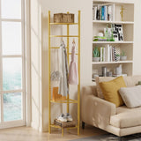 Darrahopens Furniture > Living Room > Coat Racks Fin Heavy Duty Clothes Stand Space-Saving Corner Coat Hat Shoes Rack Bedroom