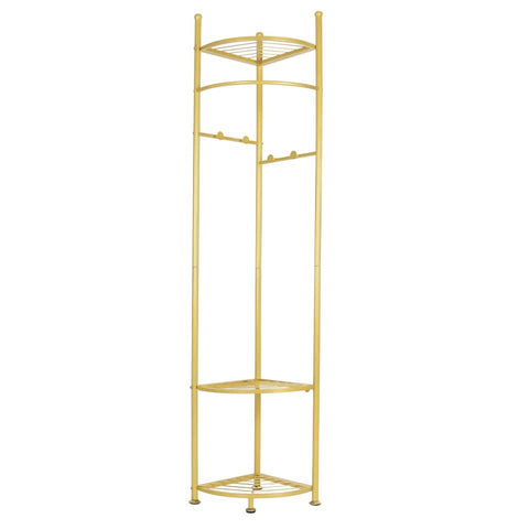 Darrahopens Furniture > Living Room > Coat Racks Fin Heavy Duty Clothes Stand Space-Saving Corner Coat Hat Shoes Rack Bedroom