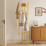 Darrahopens Furniture > Living Room > Coat Racks Fin Heavy Duty Clothes Stand Space-Saving Corner Coat Hat Shoes Rack Bedroom