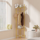 Darrahopens Furniture > Living Room > Coat Racks Fin Heavy Duty Clothes Stand Space-Saving Corner Coat Hat Shoes Rack Bedroom