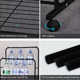 Darrahopens Furniture > Living Room > Coat Racks Fin Heavy Thicken Metal Double Clothes Rail Sturdy Open Hanging Shelf Storage Rack