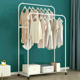 Darrahopens Furniture > Living Room > Coat Racks Heavy Duty Double Clothes Rail Rack Garment Hanging Display Stand 4 Wheel Armoir