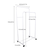Darrahopens Furniture > Living Room > Coat Racks Heavy Duty Double Clothes Rail Rack Garment Hanging Display Stand 4 Wheel Armoir