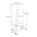 Darrahopens Furniture > Living Room > Coat Racks Heavy Duty Double Rail Garment Rack Rolling Clothes Rack 2Tier Storage Shelf