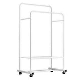 Darrahopens Furniture > Living Room > Coat Racks Heavy Duty Double Rail Garment Rack Rolling Clothes Rack 2Tier Storage Shelf