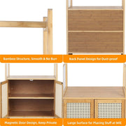 Darrahopens Furniture > Living Room > Coat Racks High Strength Bamboo Clothing Rack Closet Organizer Storage Cabinet &Shoe Shelf