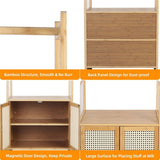Darrahopens Furniture > Living Room > Coat Racks High Strength Bamboo Clothing Rack Closet Organizer Storage Cabinet &Shoe Shelf