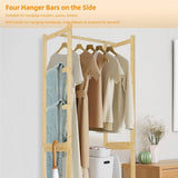 Darrahopens Furniture > Living Room > Coat Racks High Strength Bamboo Clothing Rack Closet Organizer Storage Cabinet &Shoe Shelf