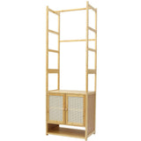 Darrahopens Furniture > Living Room > Coat Racks High Strength Bamboo Clothing Rack Closet Organizer Storage Cabinet &Shoe Shelf