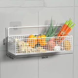 Darrahopens Furniture > Living Room > Coat Racks Kitchen Hanging Storage Rack Wall Mounted Storage Basket Punch Free Hanging Wall Organizer Baskets for Dormitory Bedroom White In Australia - Darrahopens