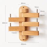 Darrahopens Furniture > Living Room > Coat Racks Oak Wall Mounted Coat Rack for Entryway