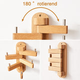 Darrahopens Furniture > Living Room > Coat Racks Oak Wall Mounted Coat Rack for Entryway