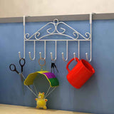 Over The Door Hook Rack Detachable 7 Hooks Door Hanger Organizer for Towels Handbags Coats White In Australia - Darrahopens
